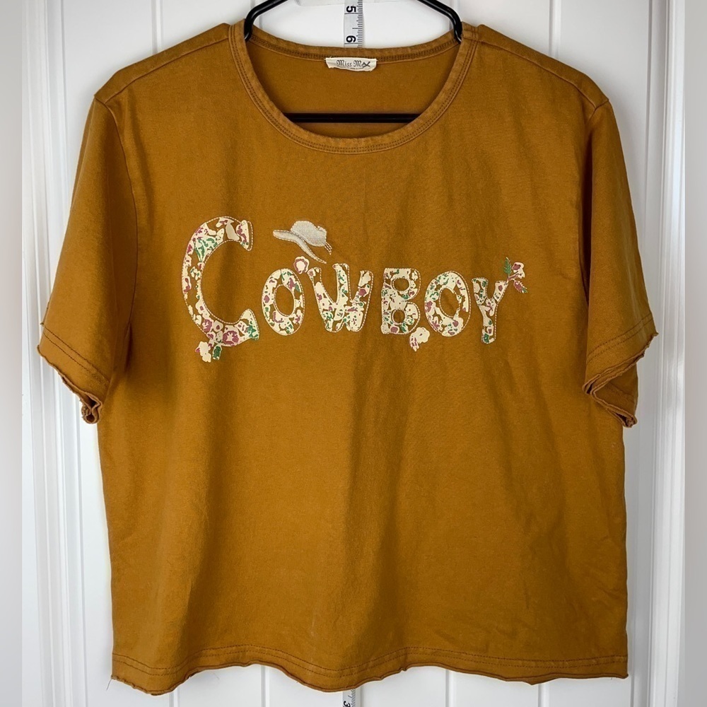 MISS ME brown cowboy t-shirt